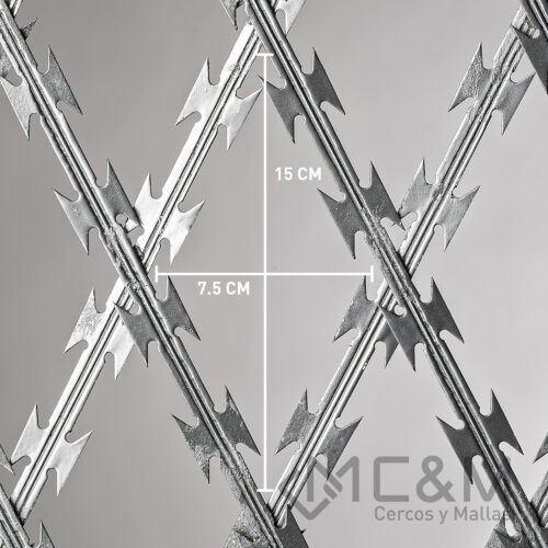 PANEL ALCATRAZ 2,08X2,50 MTS ROMBO 7,5X15CM GALV