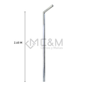 POSTE C/BRAZO GALVANIZADO 60X60X1.5X2300MM