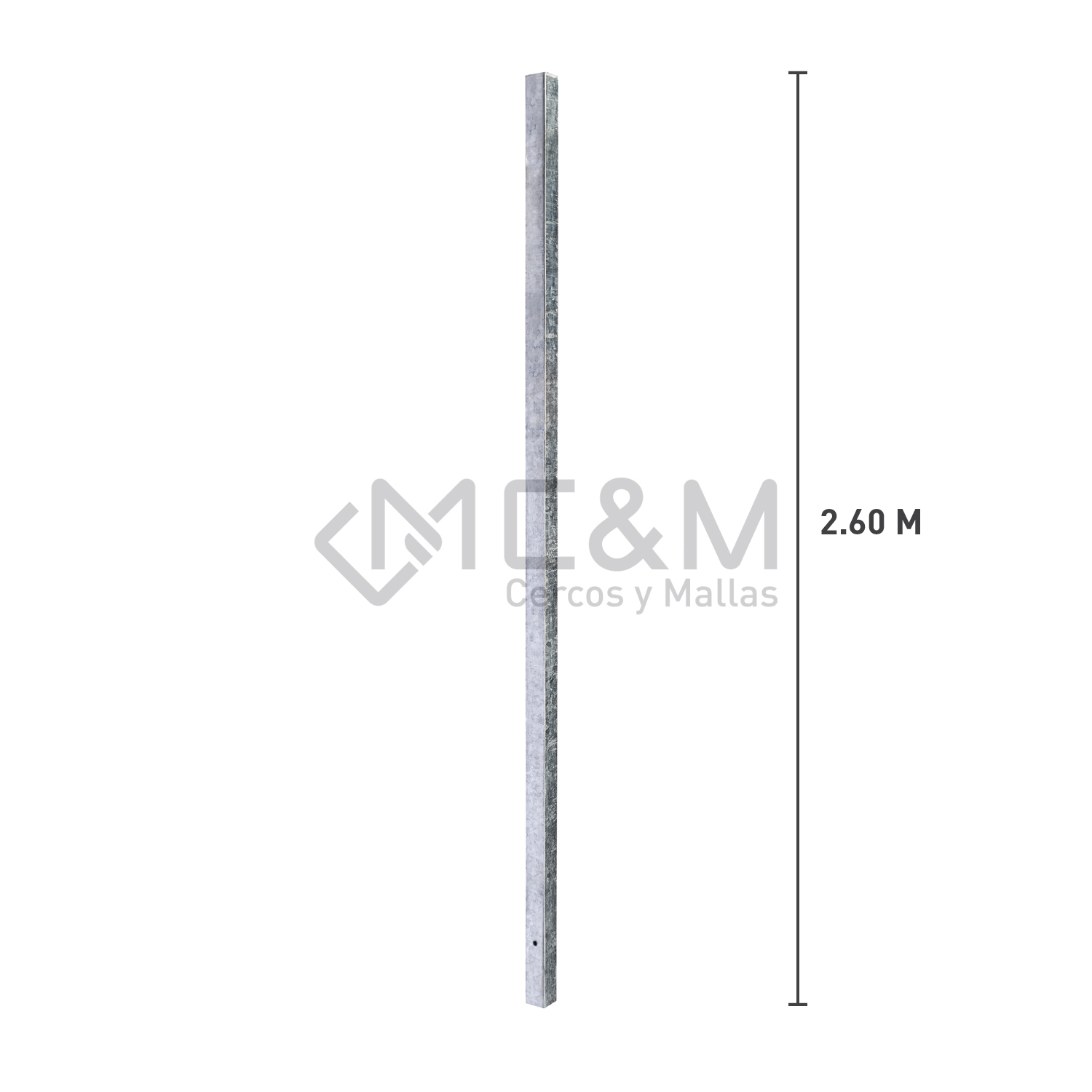 POSTE GALVANIZADO 60X60X1.5X2600MM - Imagen 2