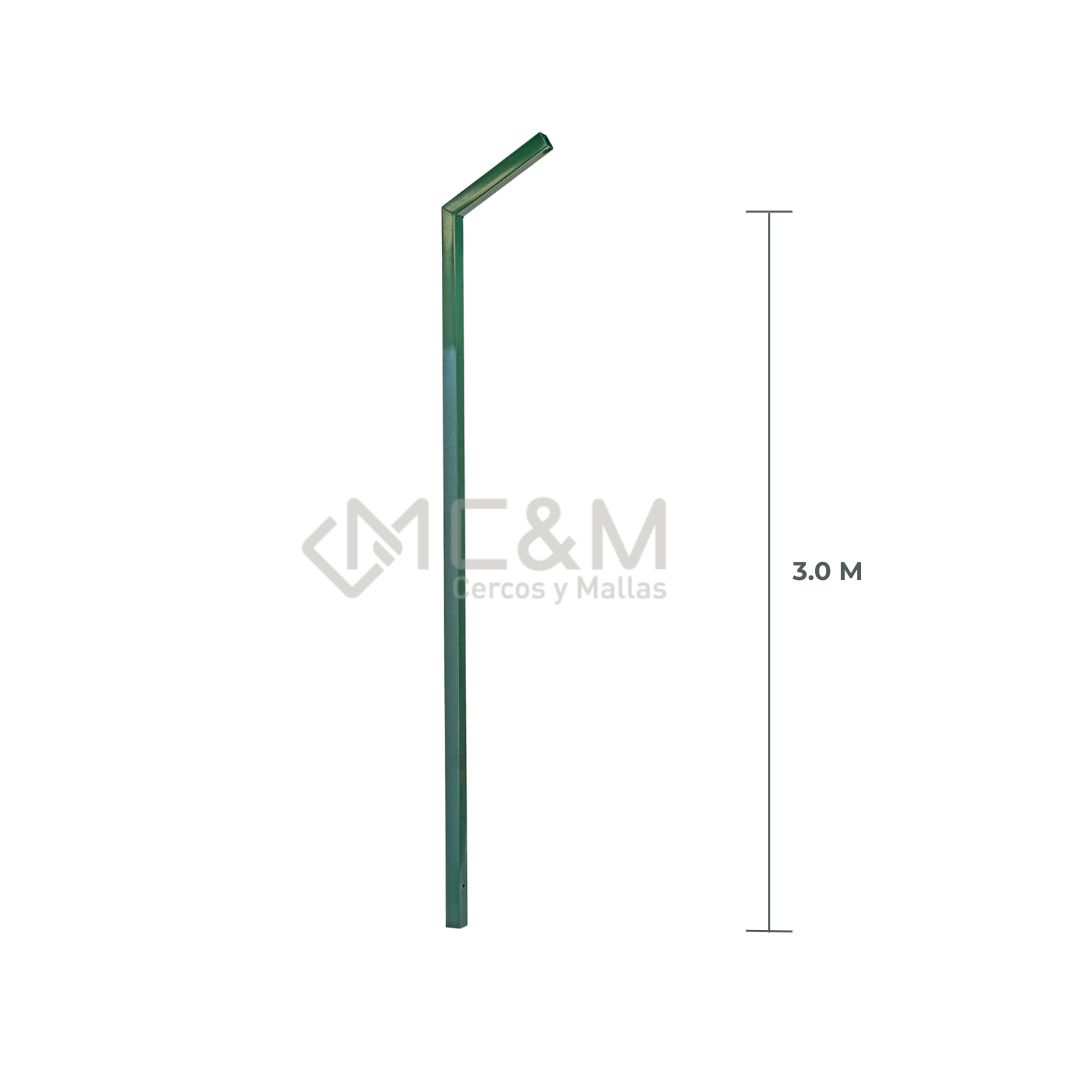 POSTE C/BRAZO GALV/VERDE 60X60X1.5X3000MM - Imagen 4
