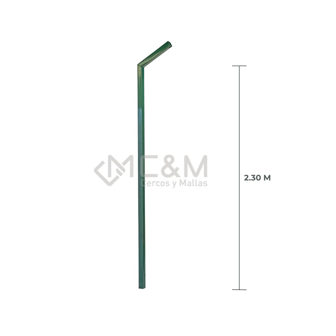 POSTE C/BRAZO GAL/VERDE 60X60X1.5X2300MM - Imagen 4